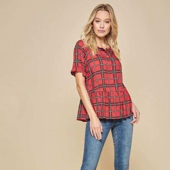 Plaid Peplum - Picture 3 of 4